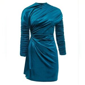 ATLEIN Ruched Velvet Mini Dress SZ 38 US XS